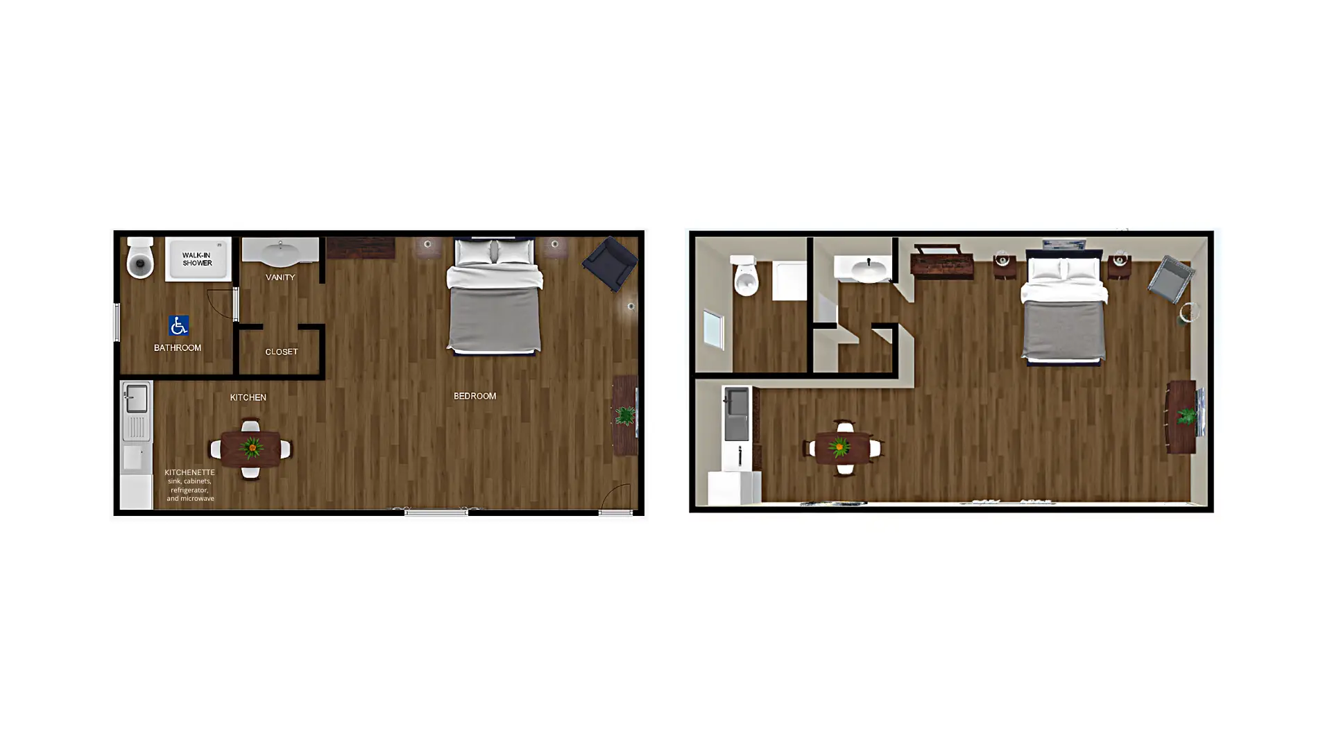 Silver Creek Assisted Living Lampasas TX studio B floor plan